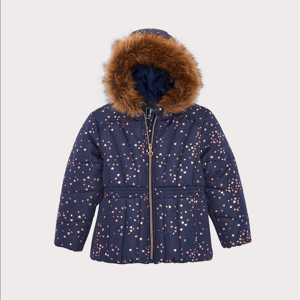 Navy Blue Hooded Puffer Jacket